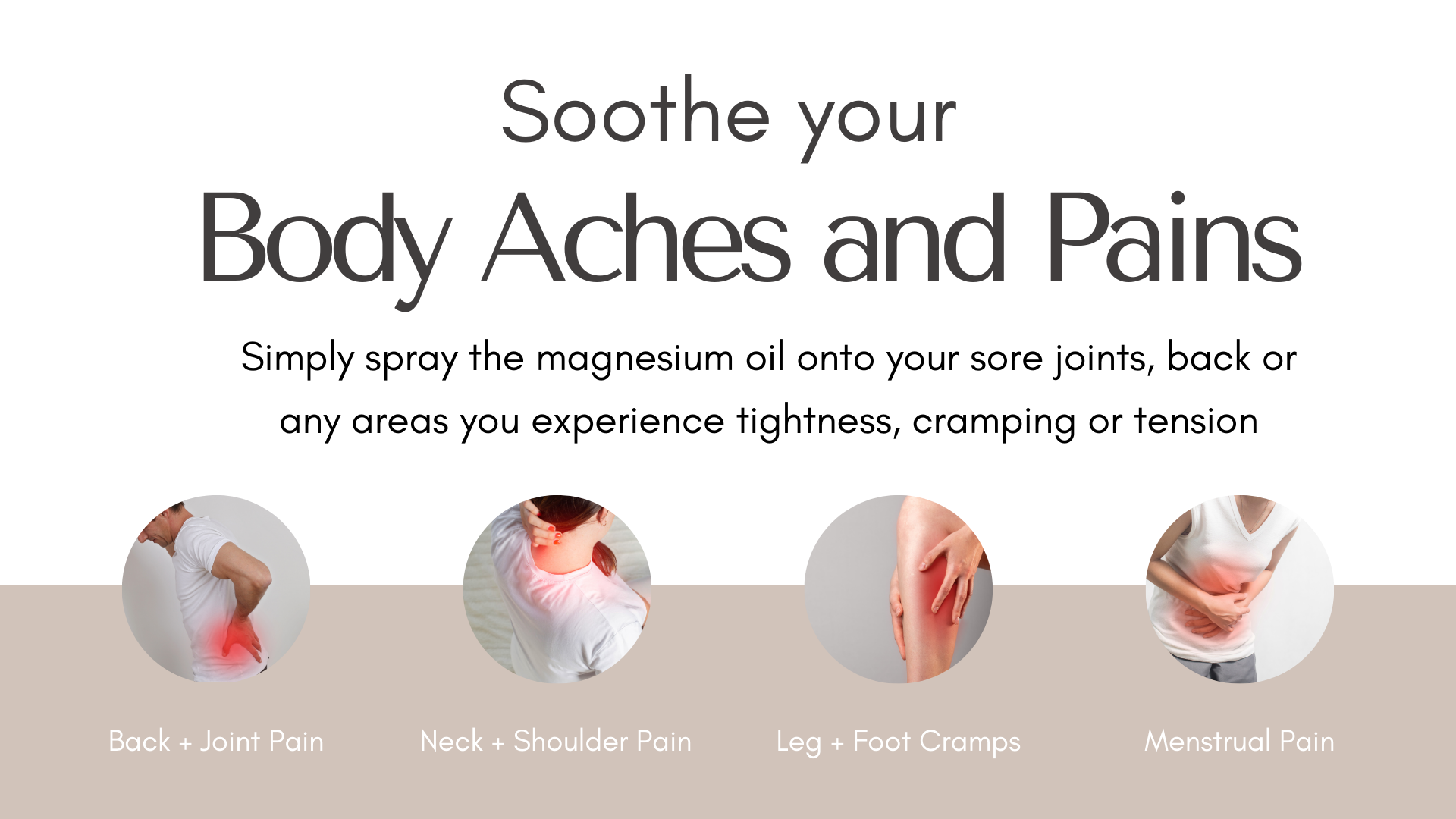 Magnesium spray is used to sooth body aches and pains