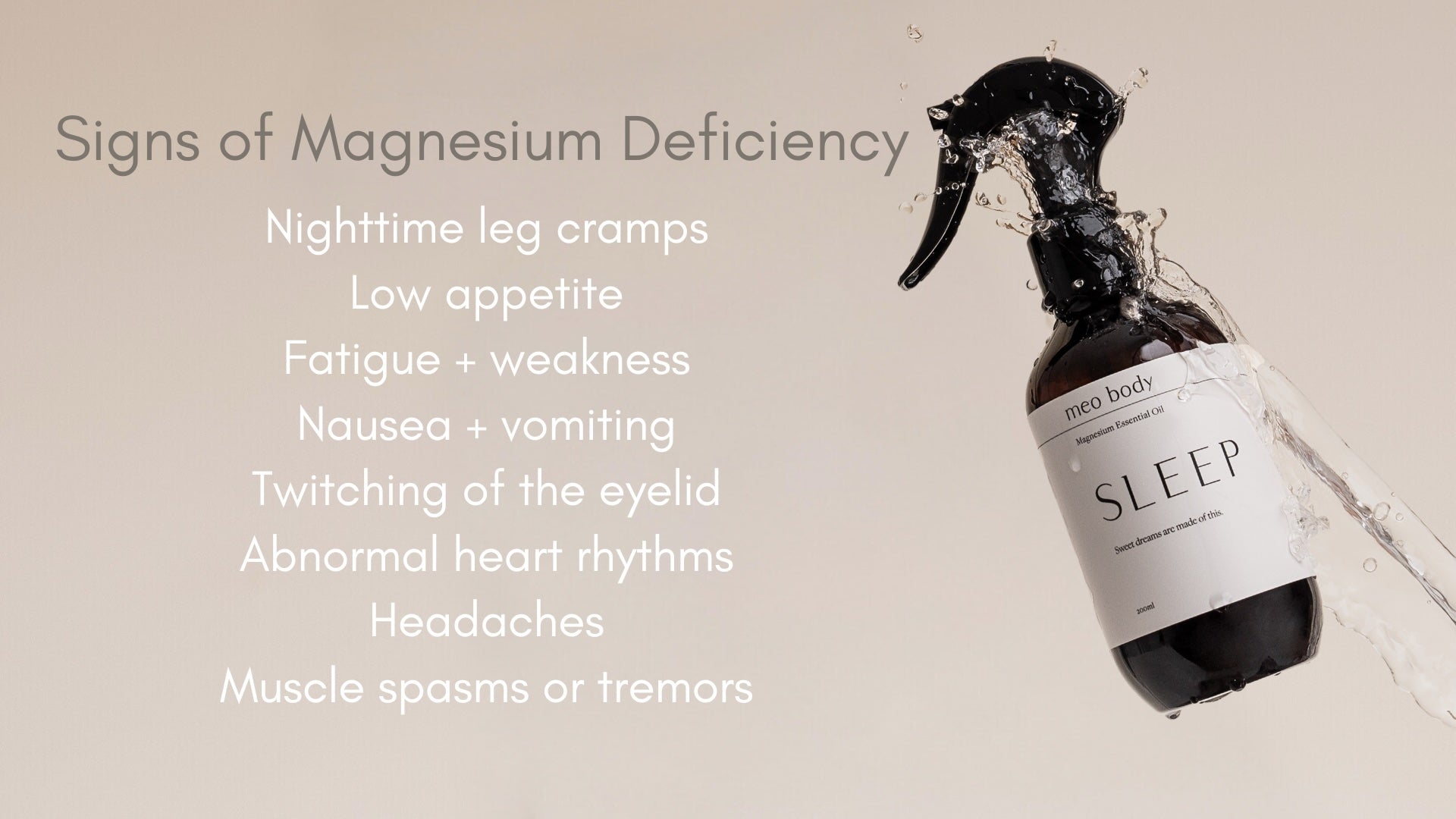 Infographic displaying signs of magnesium deficiency